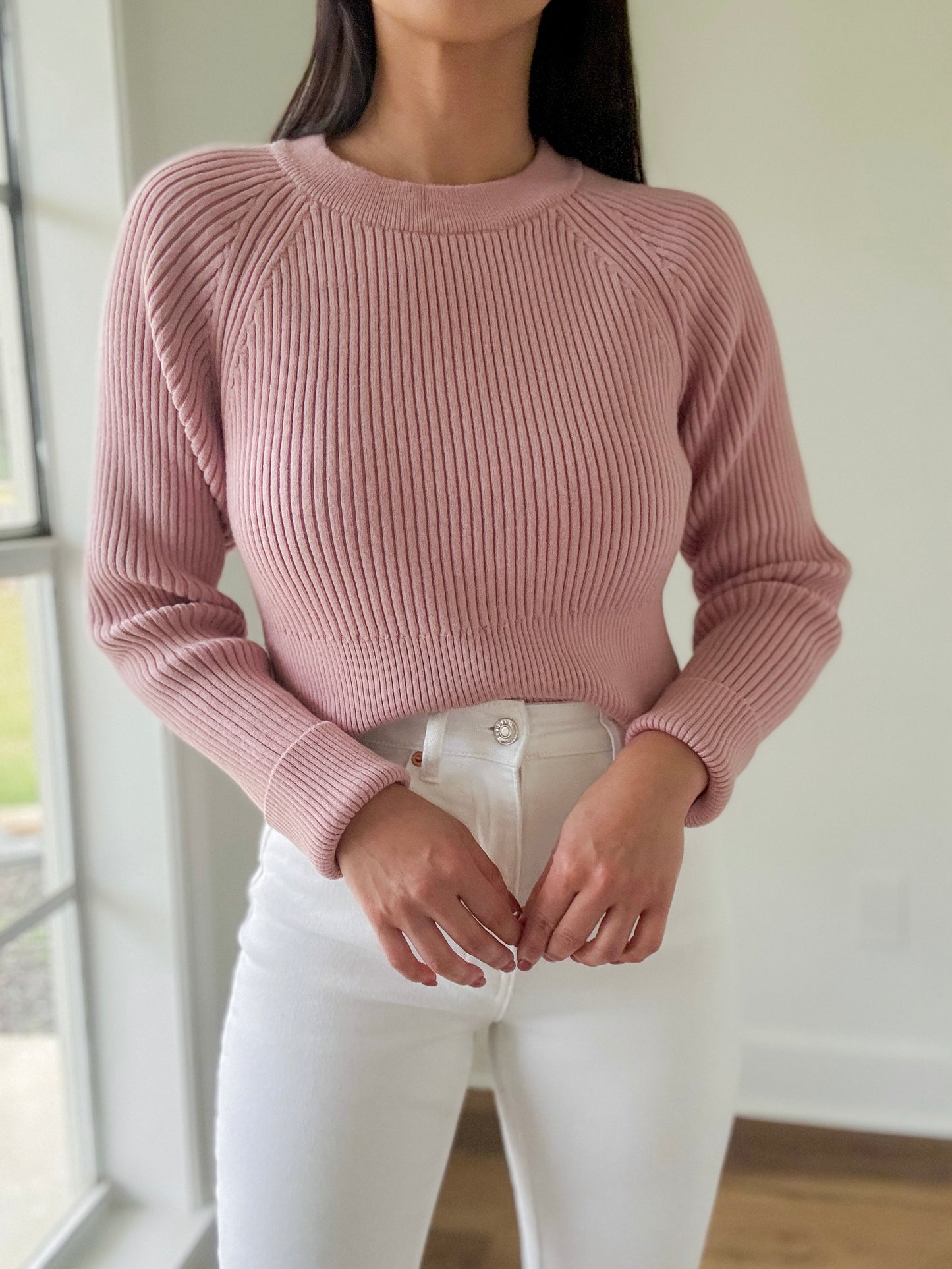 Ribbed Rose Sweater