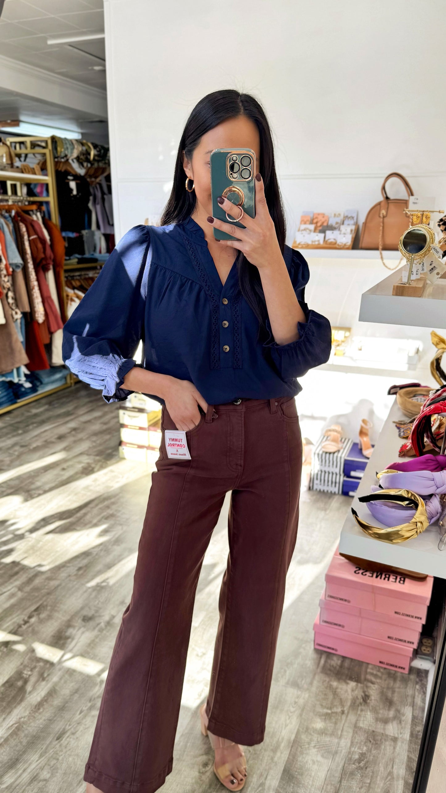 Forever Thankful Blouse - Navy