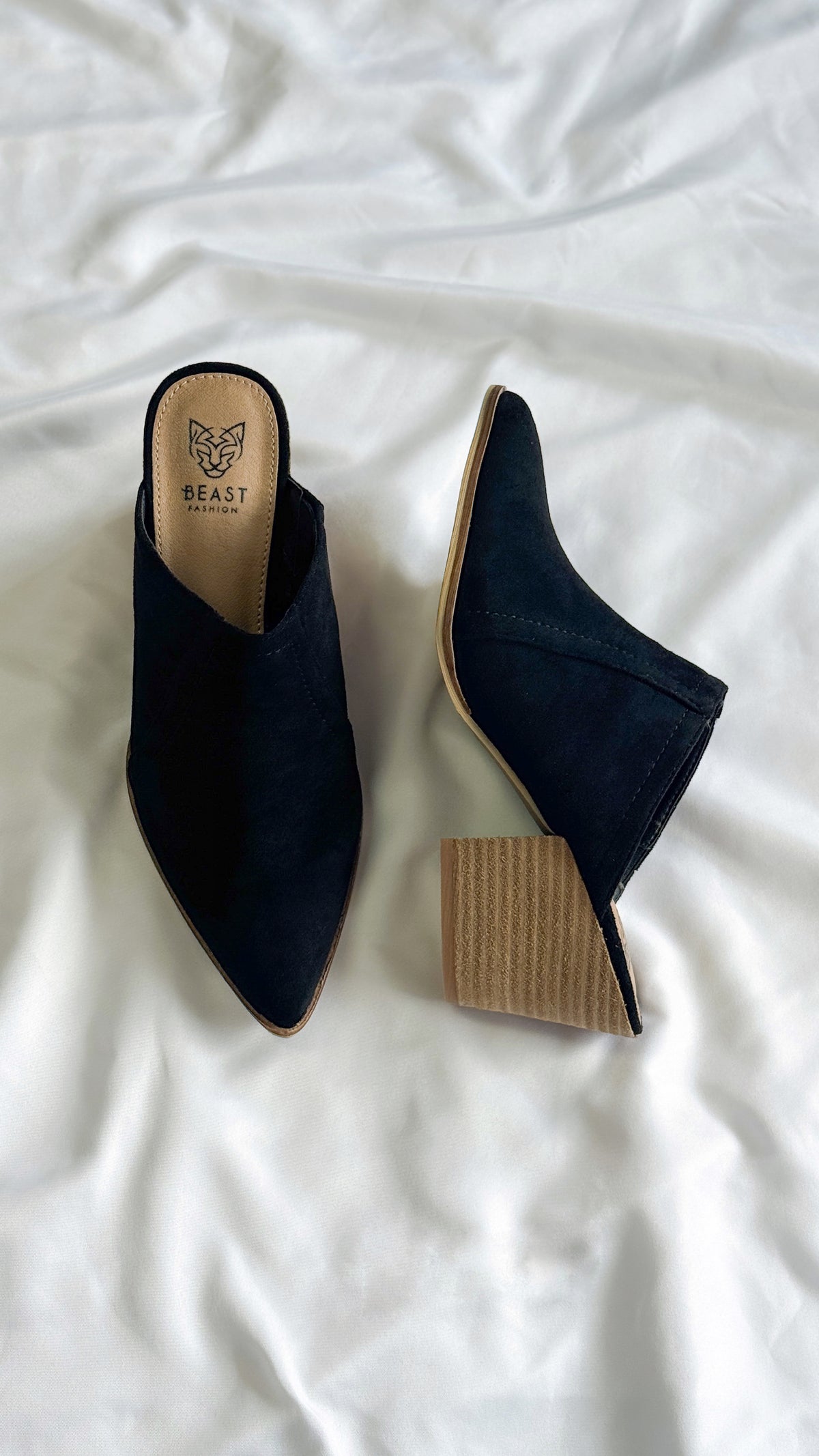 Leo Stacked Heel Mules