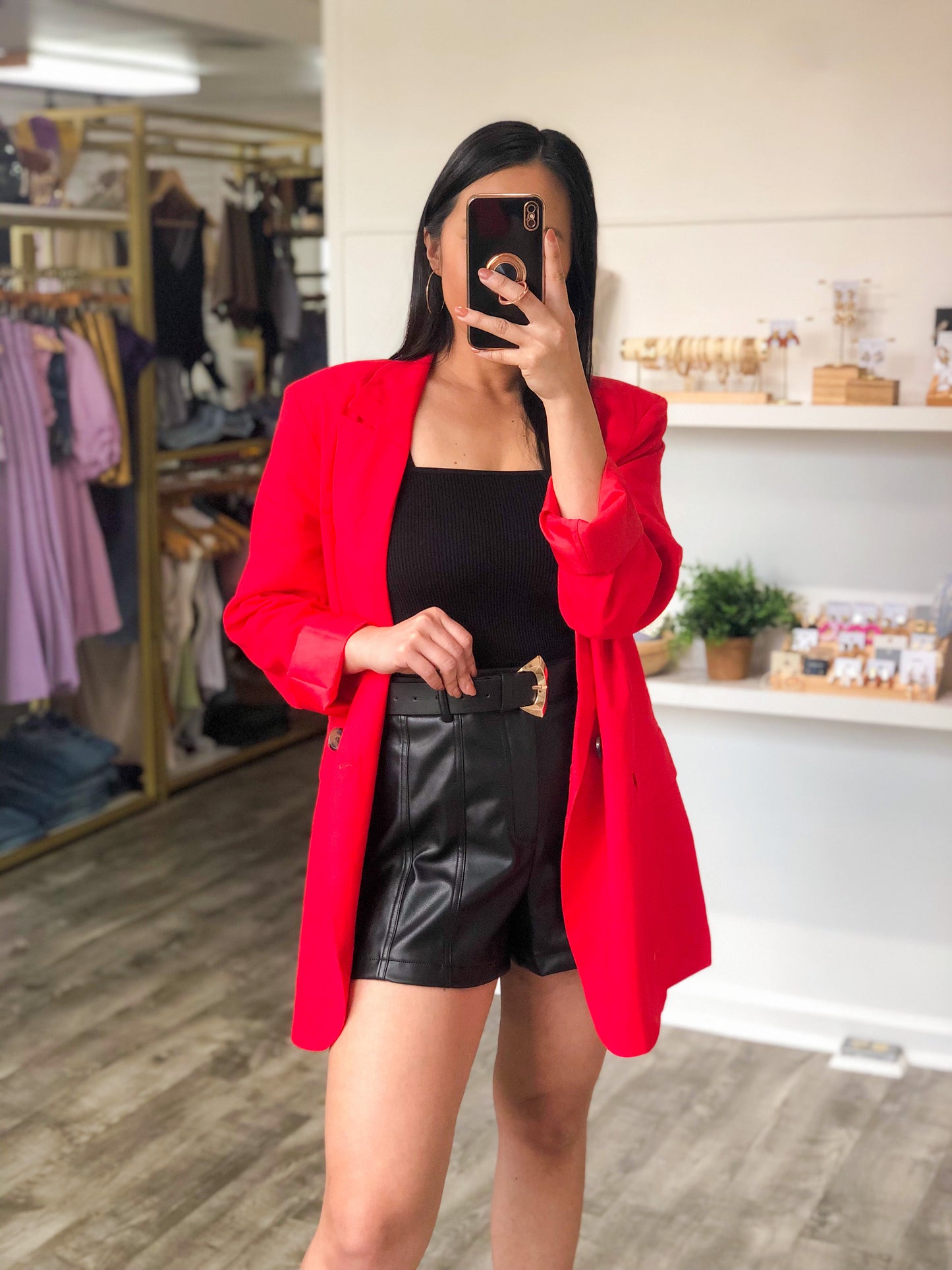 Ruby Red Buttoned Blazer