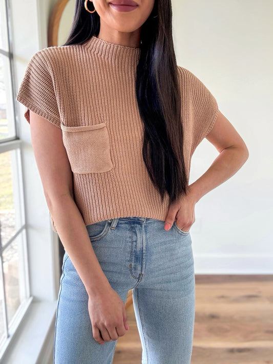 Brush Pocket Sweater Top
