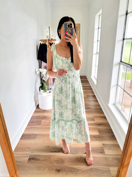 Shelley Sage Midi Dress