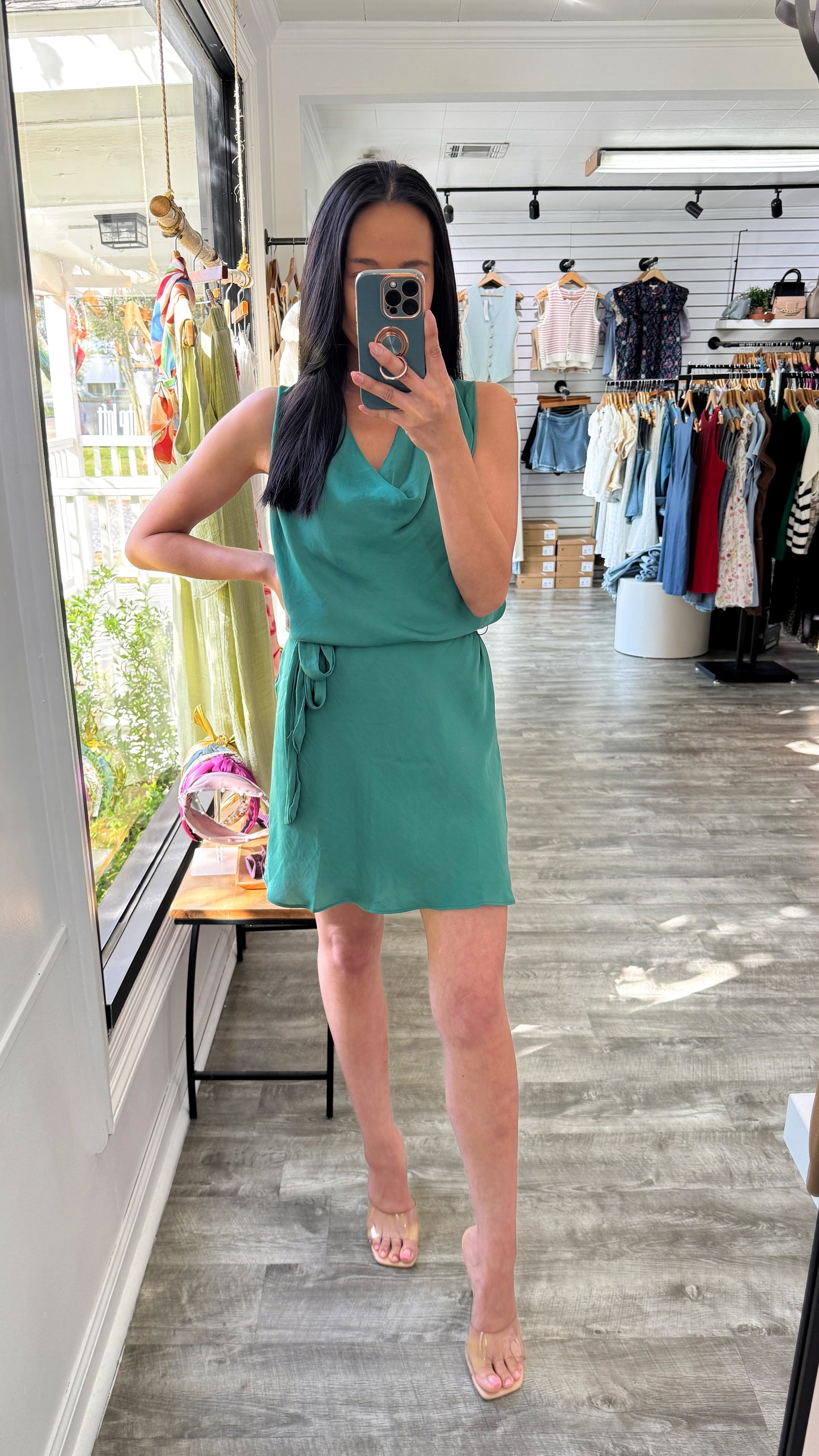 Forest Draped Neck Dress