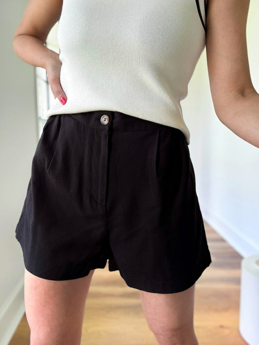 Taking Off Linen Shorts