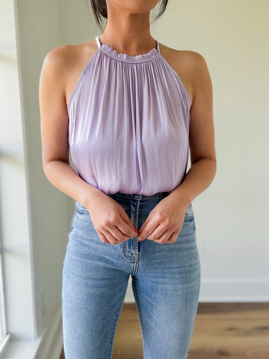 Lilac Satin Top