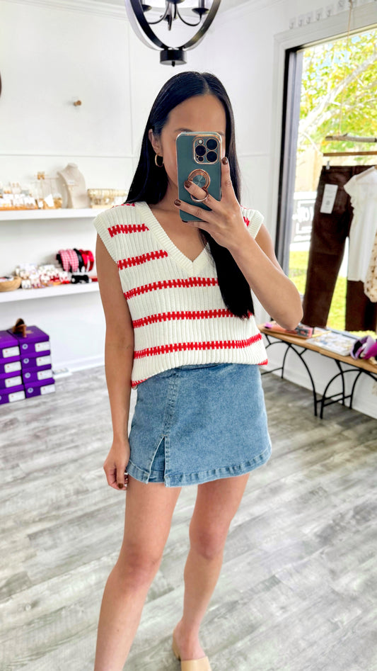 Cara Striped Sweater Top