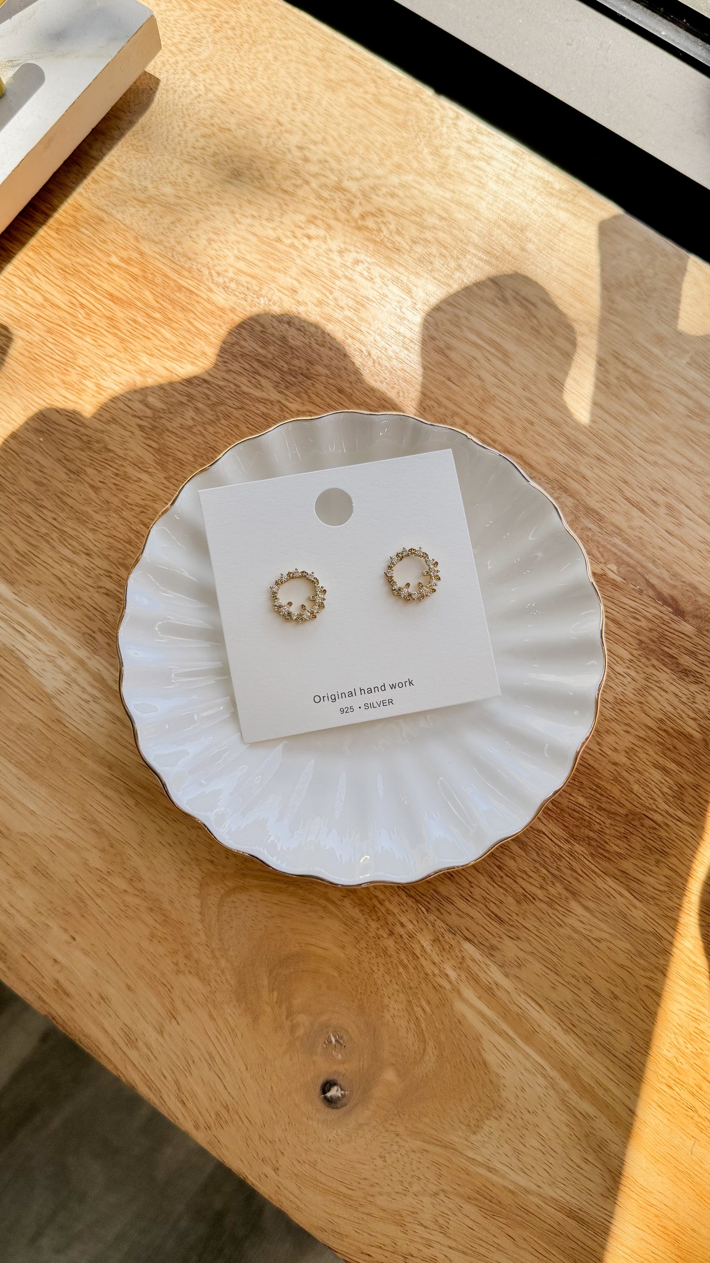 Geometric Blossom Drop Earrings with Zirconia