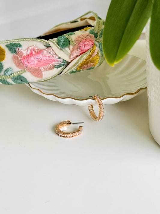 Mini Pearl Hoops