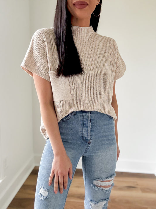 Leanne Sweater Top- Cream