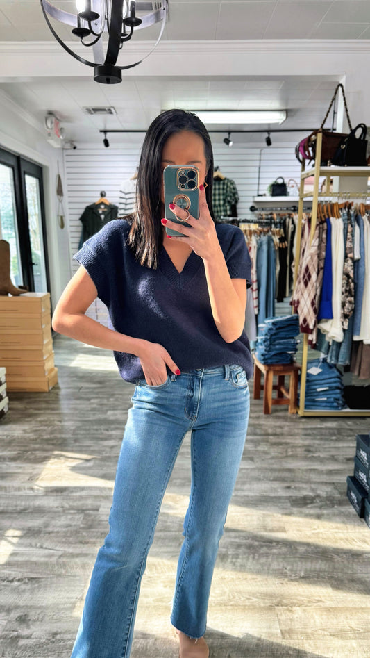 Navy Sweater Top