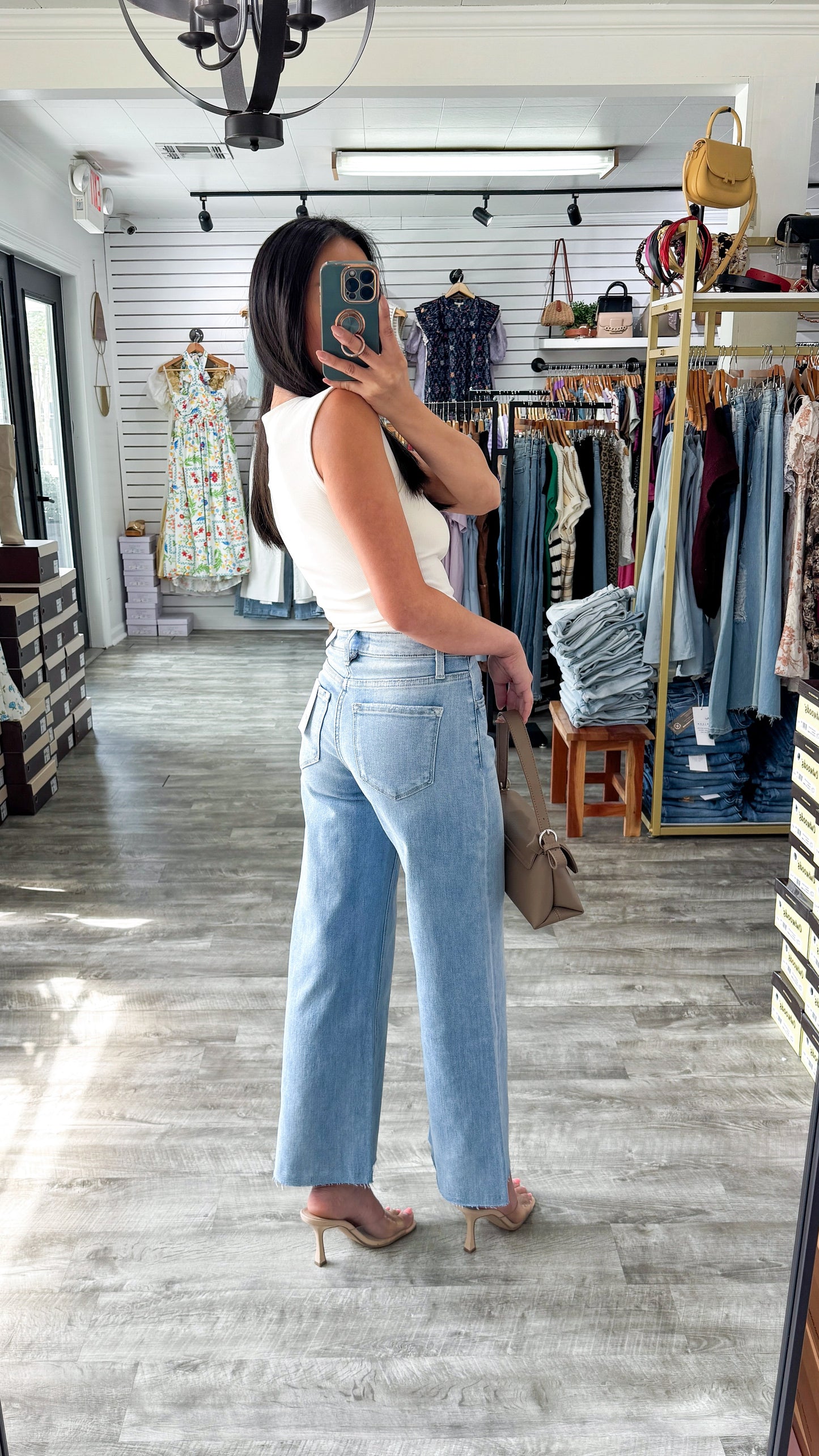 Rinnes Crop Wide Denim