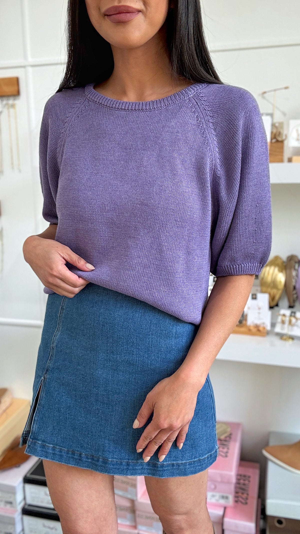Grape Oversized Sweater Top