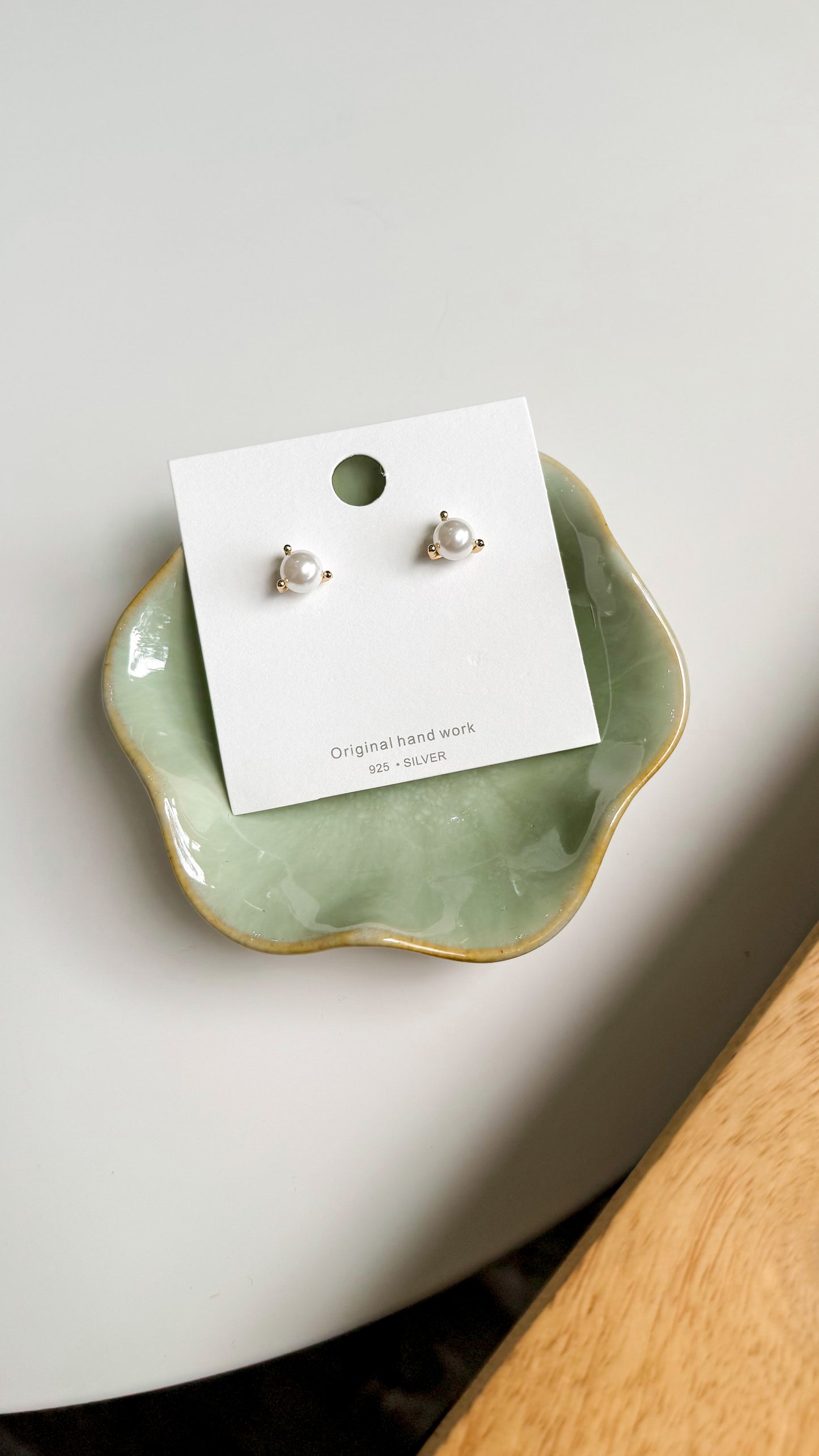 Mini Vintage Glass Pearl Stud Earrings