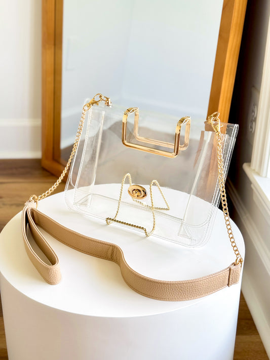 Gold Handle Clear Bag