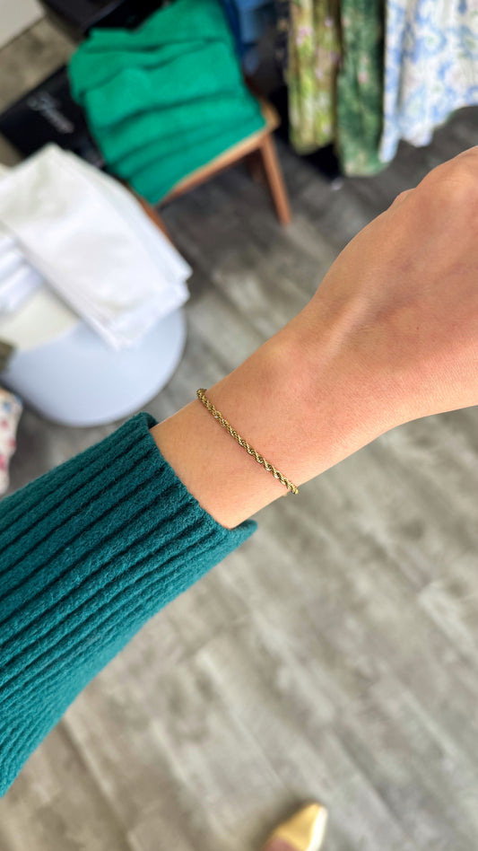 Gold Braided Chain Bracelet