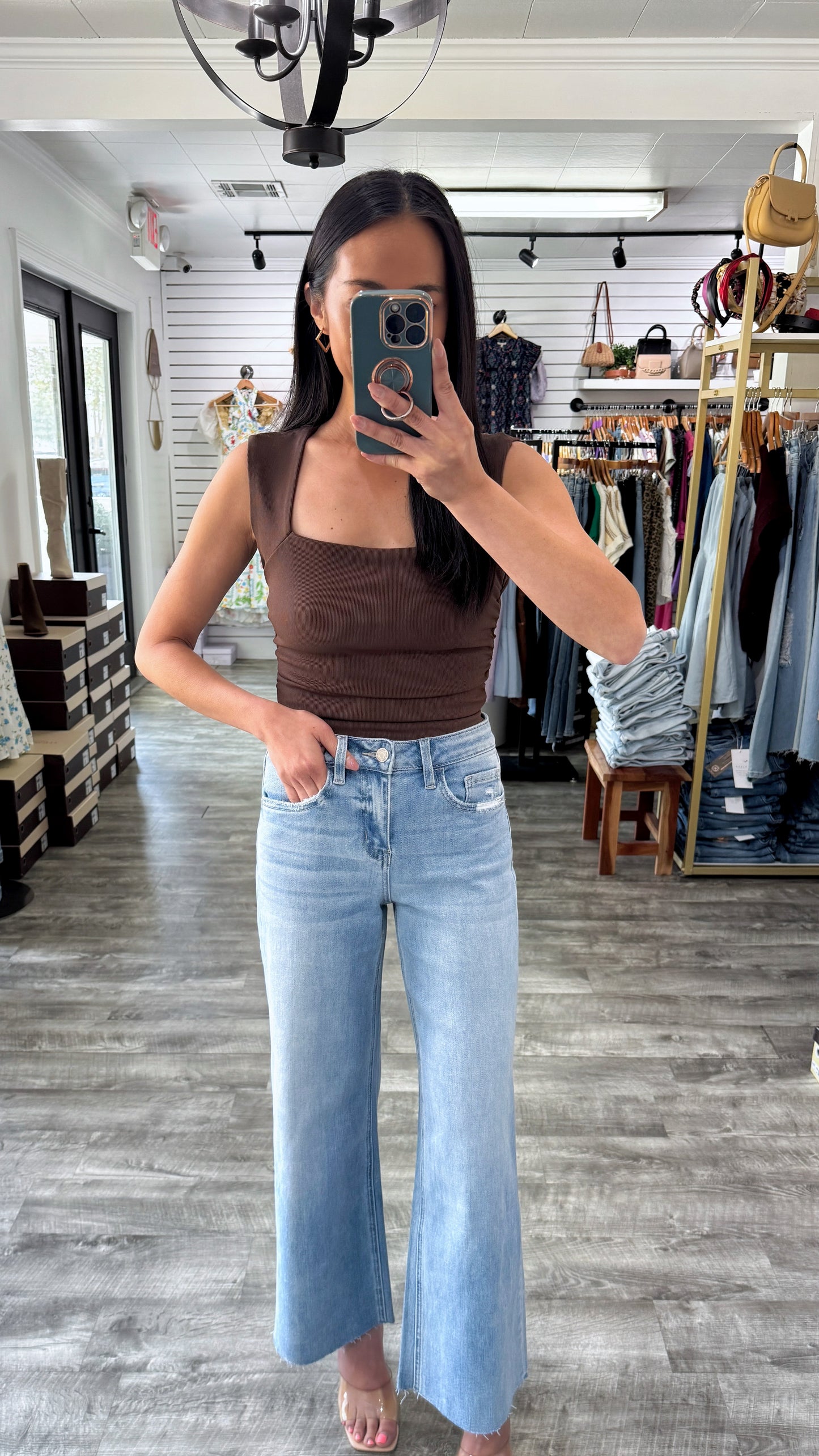 Taylen Ruched Top- Chocolate