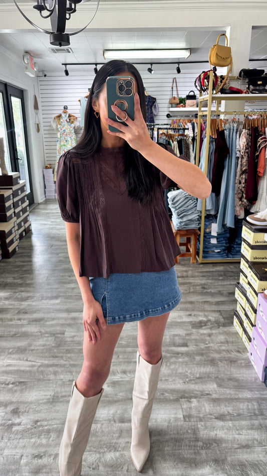 Espresso Pintuck Blouse