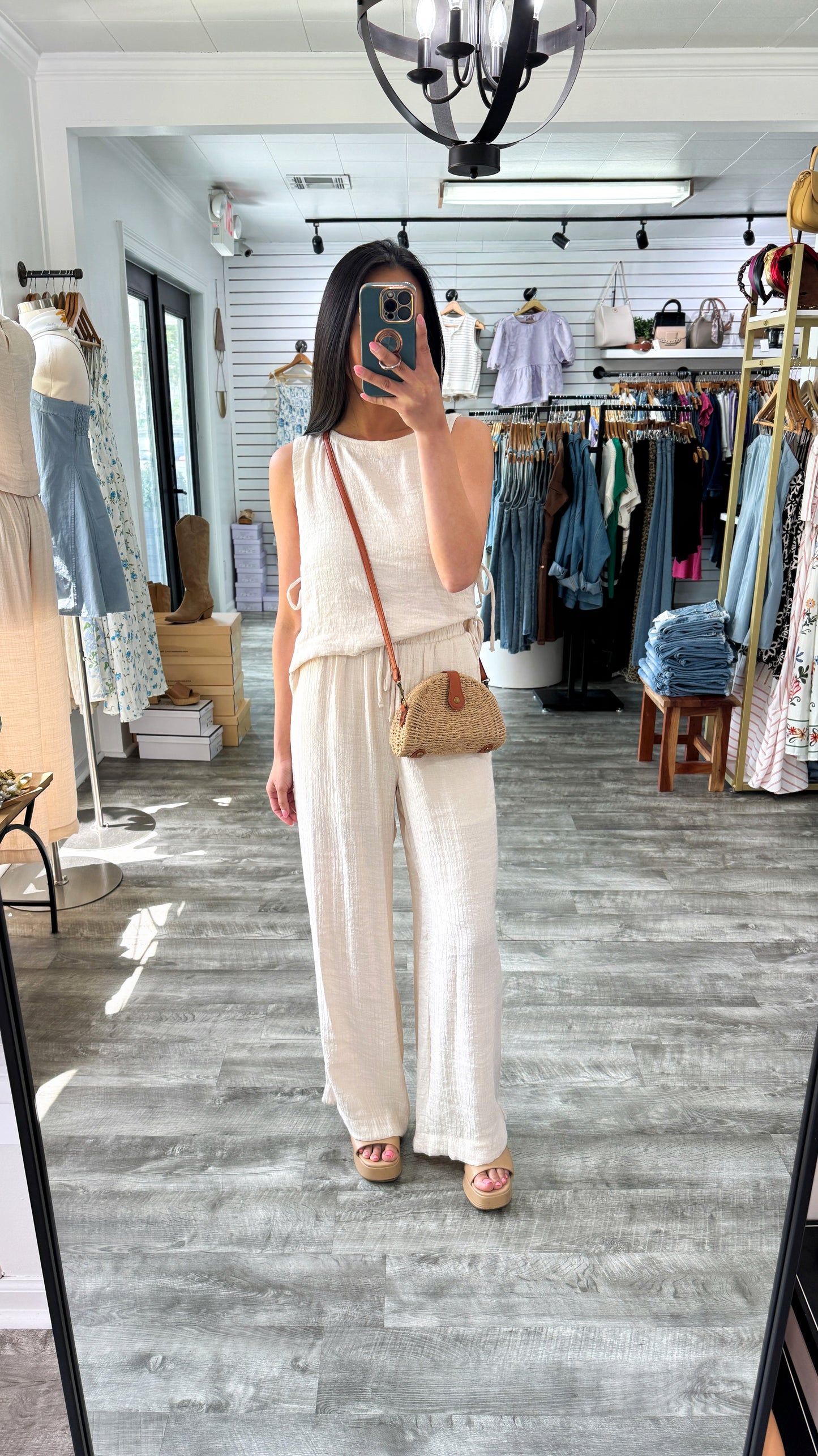 Natural Linen Pants Set