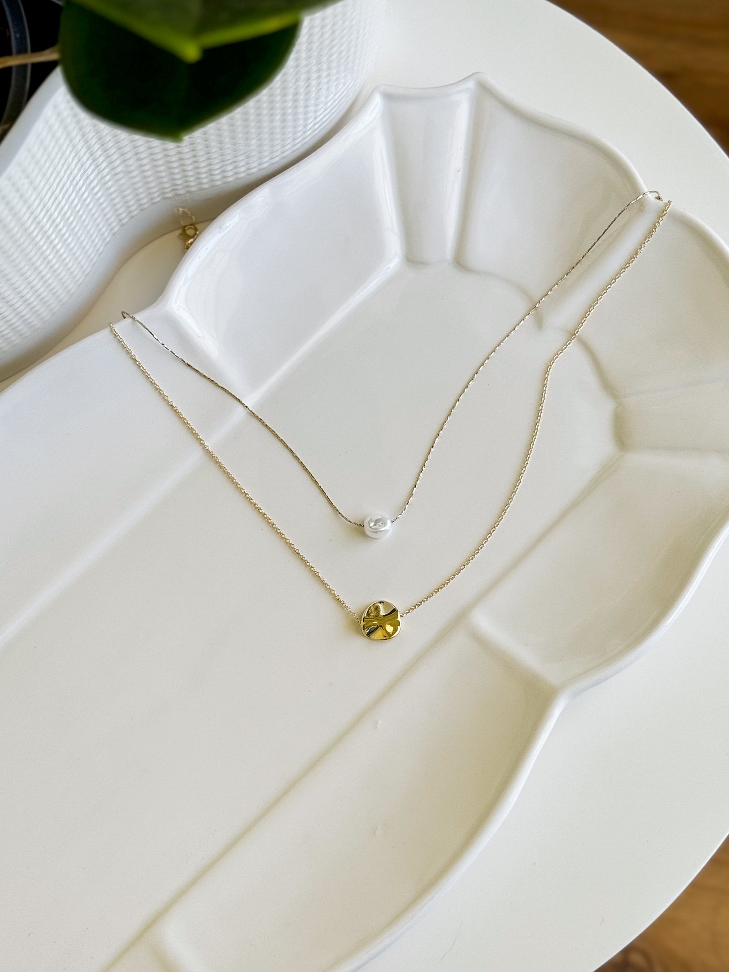 Pearl and Coin Pendant Necklace