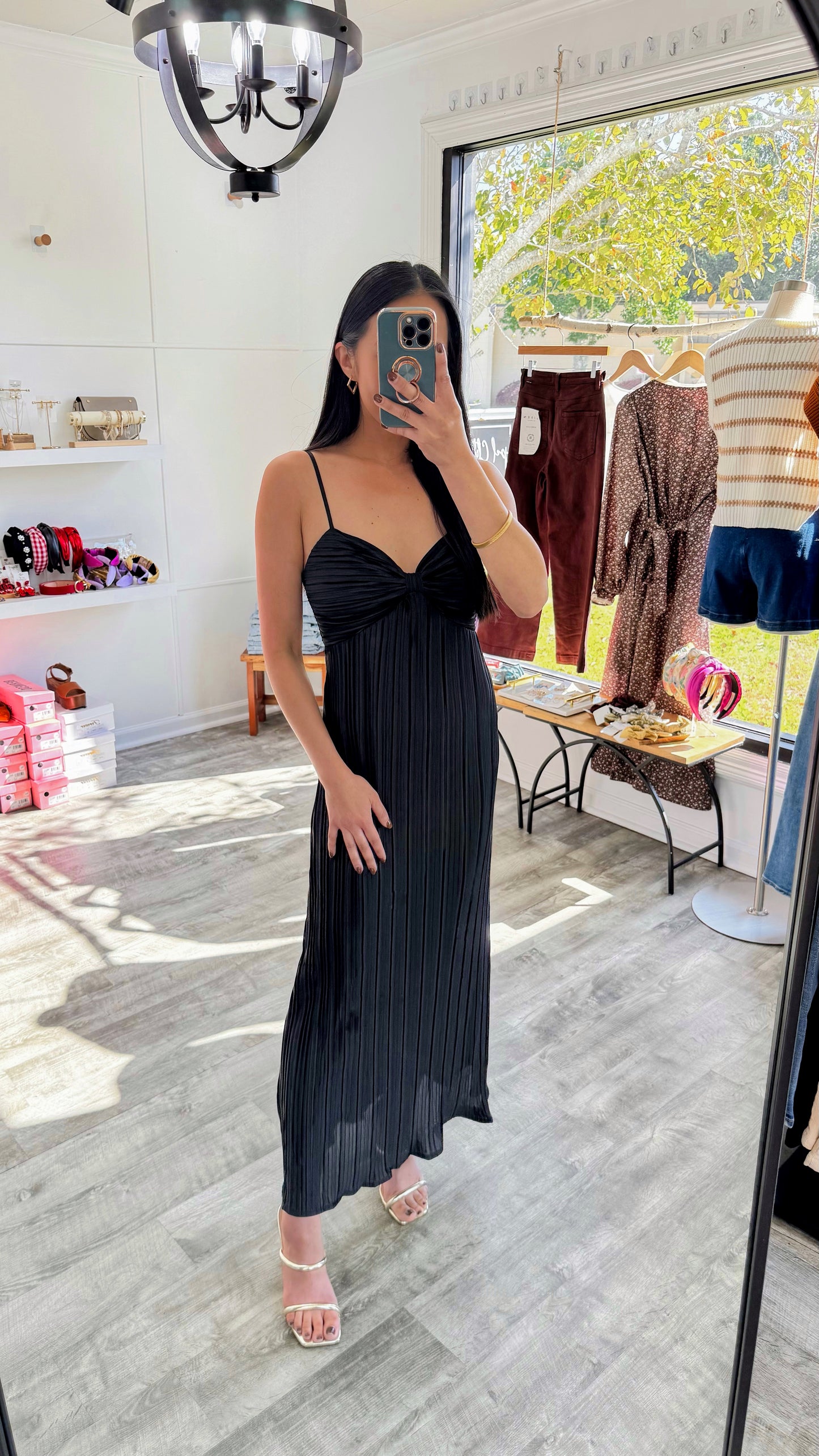 Janelle Pleated Midi Dress