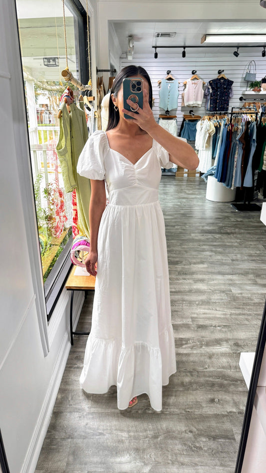 White Poplin Maxi Dress