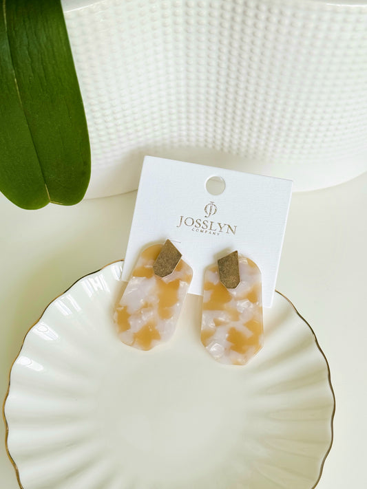 Worn Gold Resin Drop Earrings