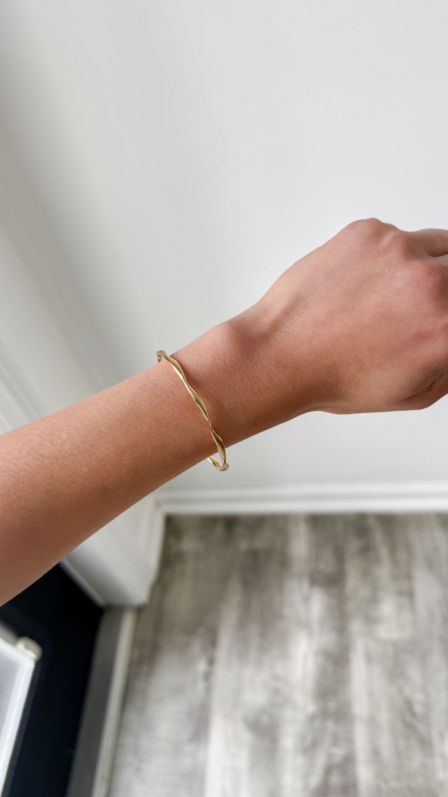 Geometric Twist Bangle Bracelet