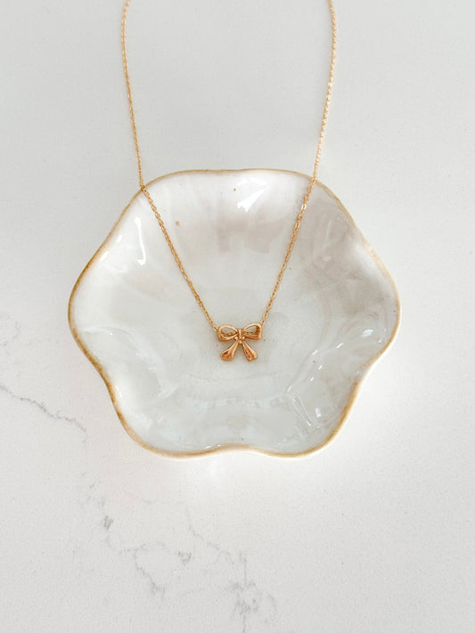 Wishful Bow Pendant Necklace