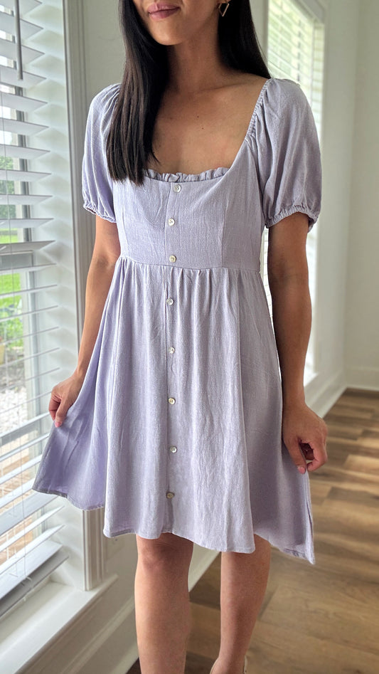 Lilac Linen Dress