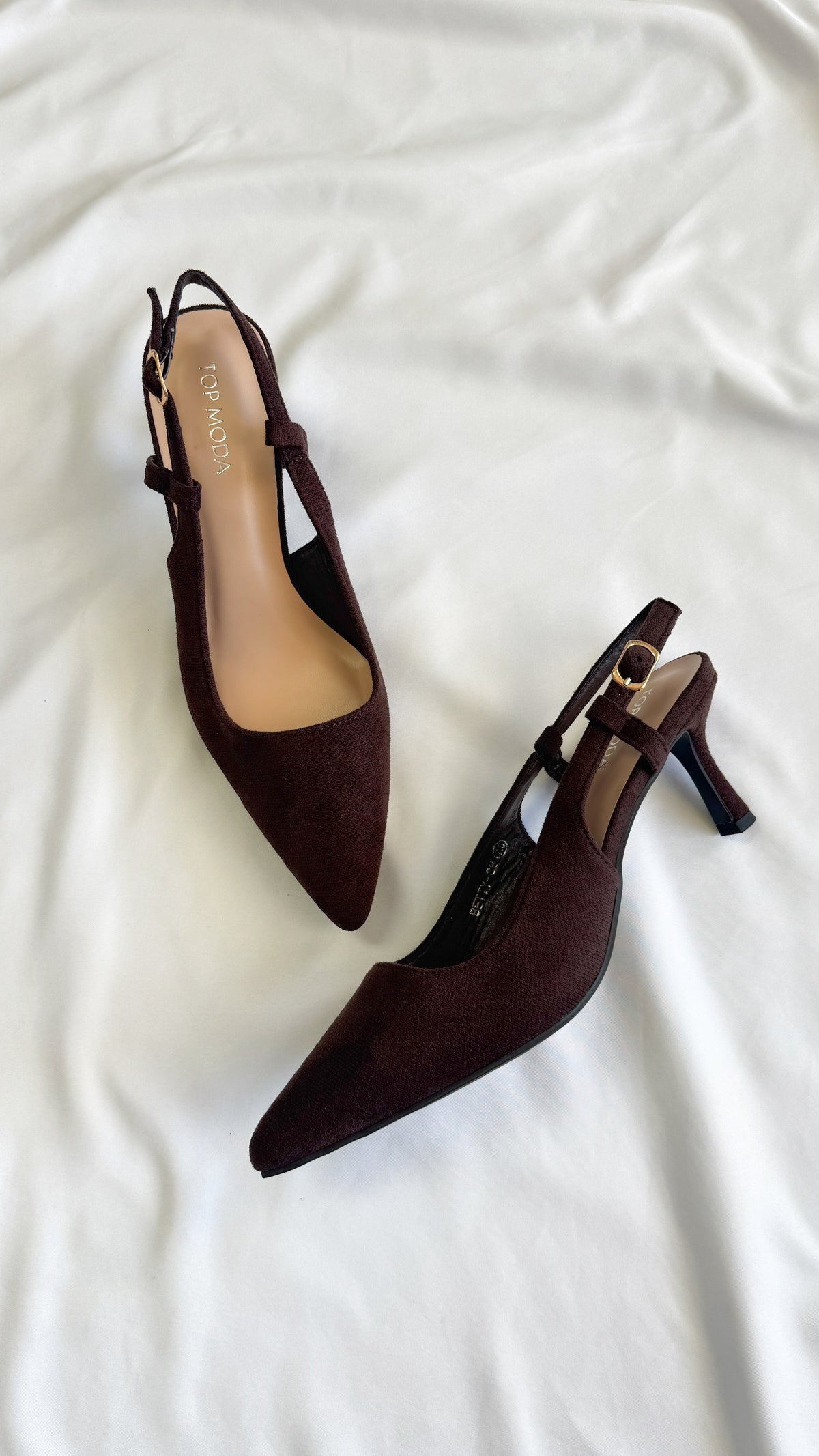 Betty Slingback Heels- Brown