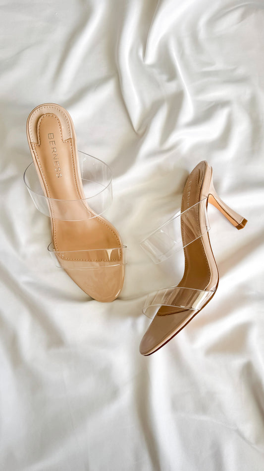 Calia Double Strap Clear Heels