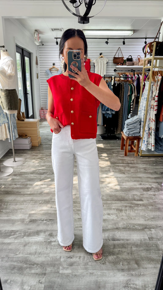 Encore White Wide Leg Denim