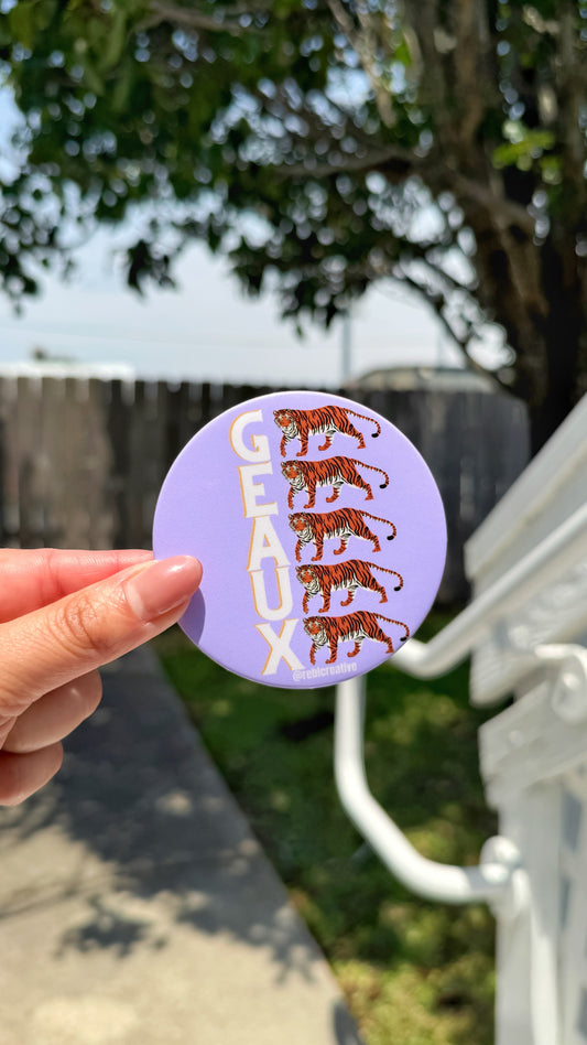 Geaux Tigers Button- Lavender