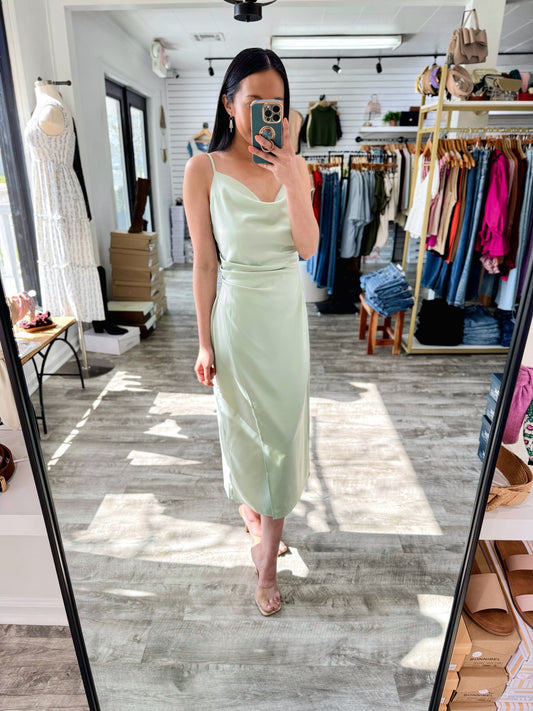 Emma Slip Dress- Sage