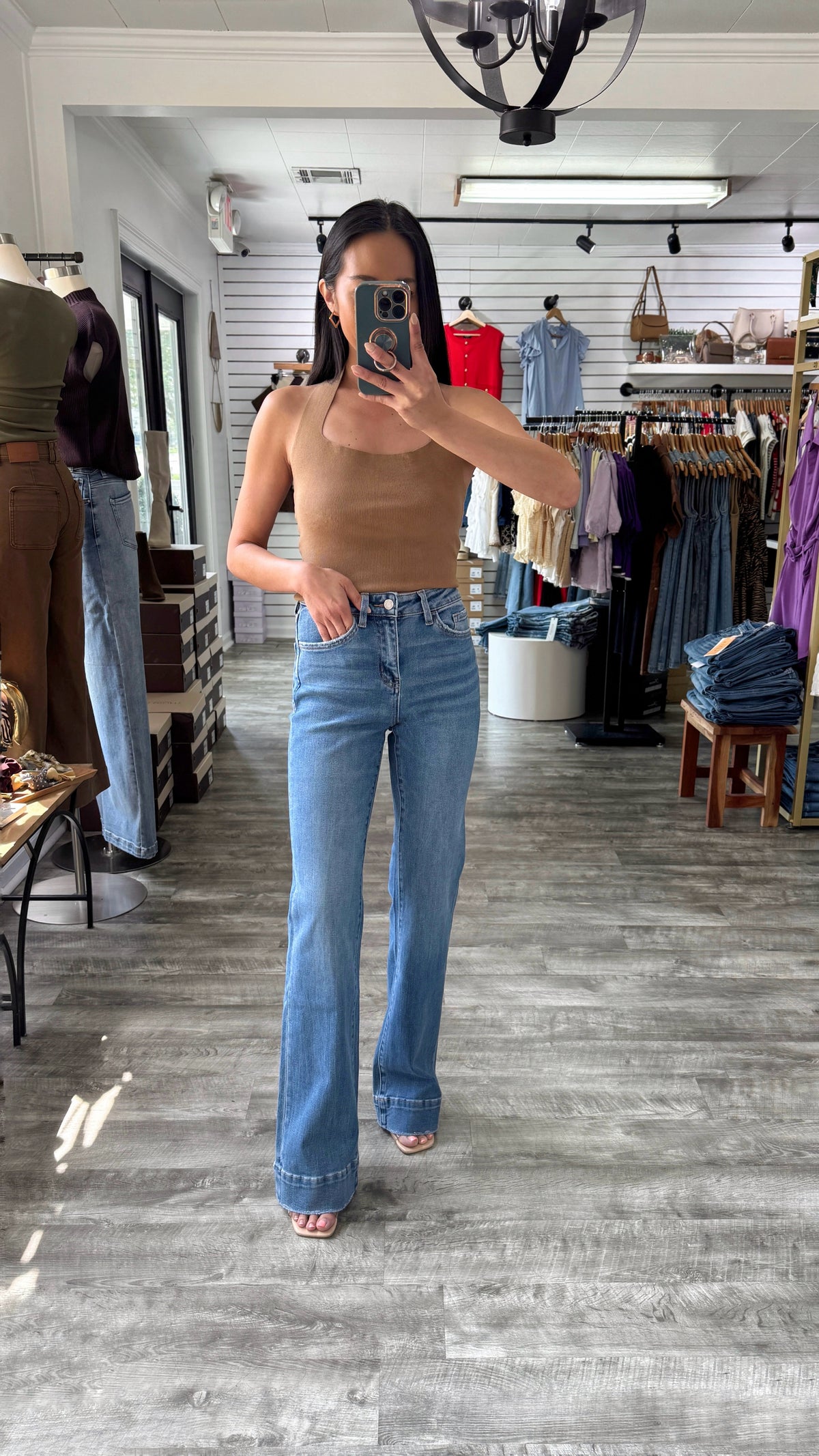 Lotus Flare Trouser Denim - FULL LENGTH