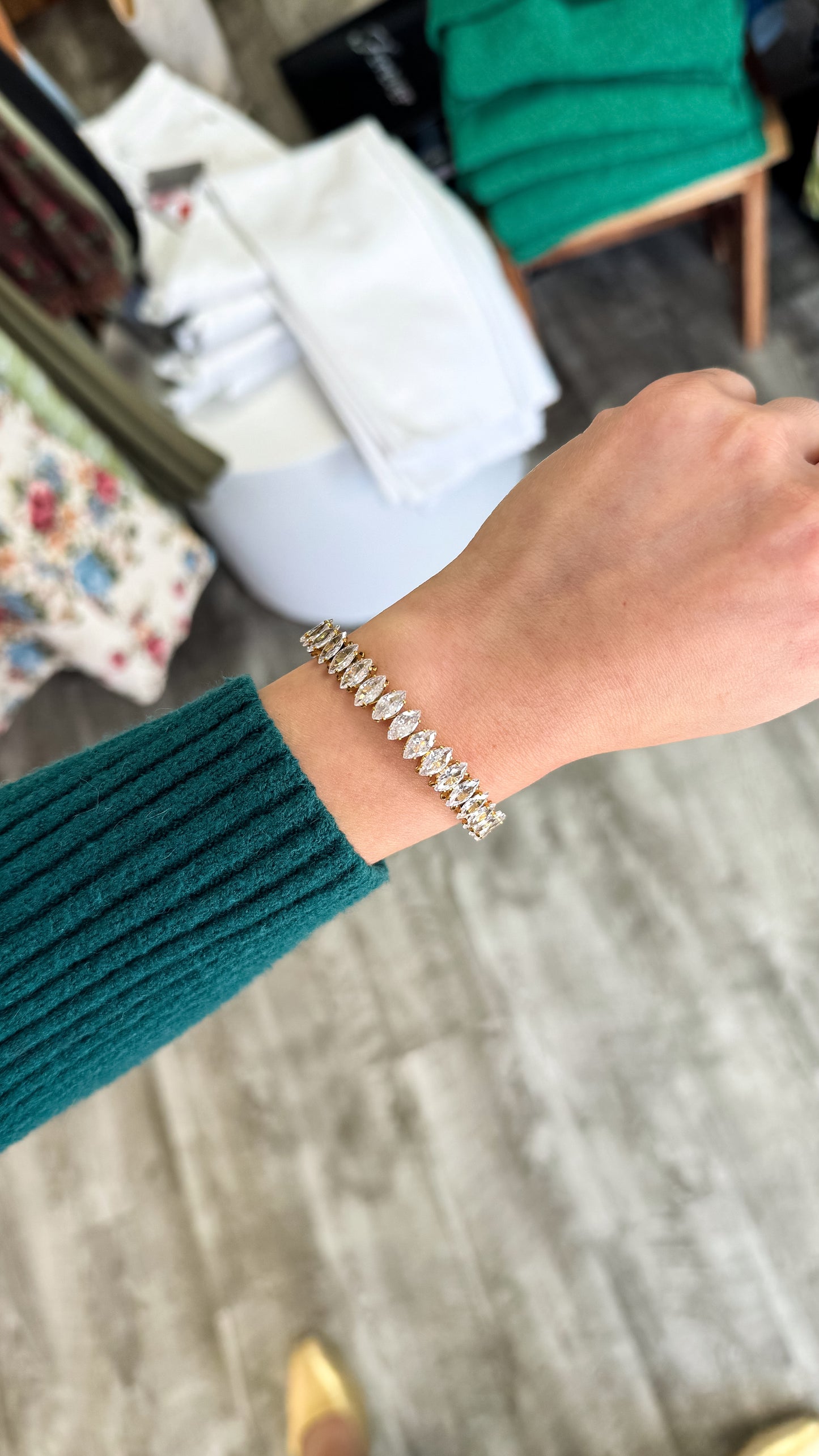 Zirconia Wrap Cuff Bracelet