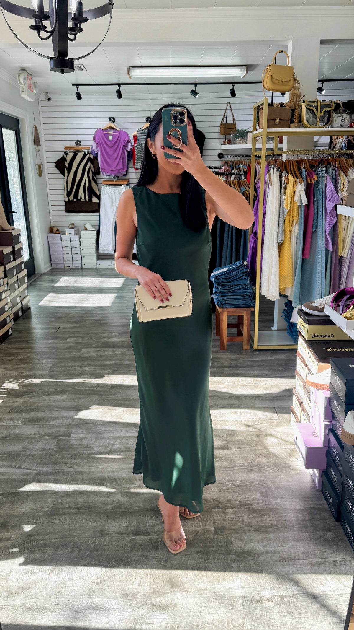 Cowl Back Bias Midi Dress