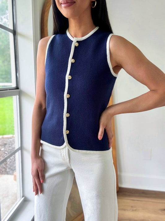 Modern Poise Vest- Navy