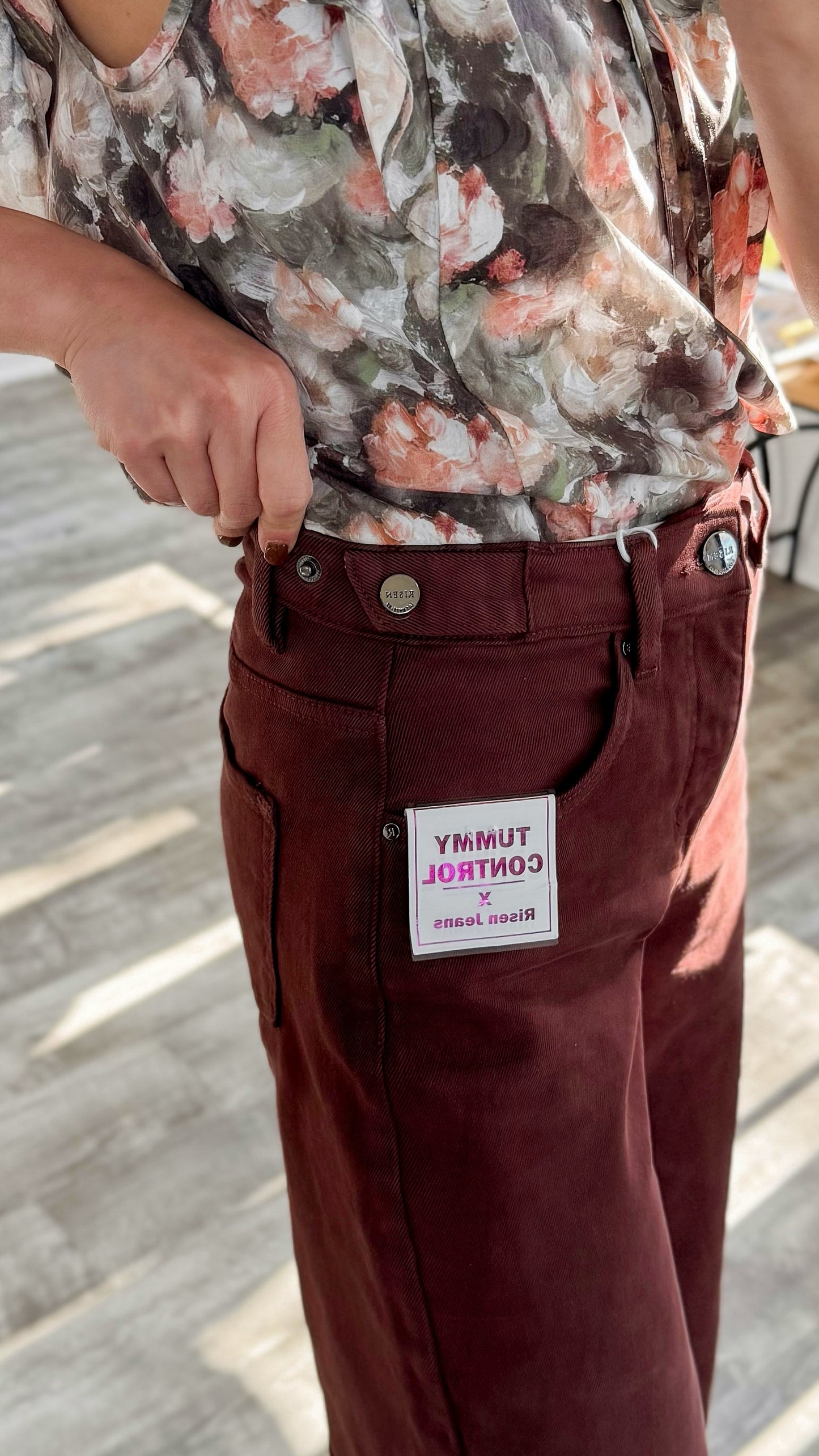 Chocolate Brown Crop Wide Leg Denim