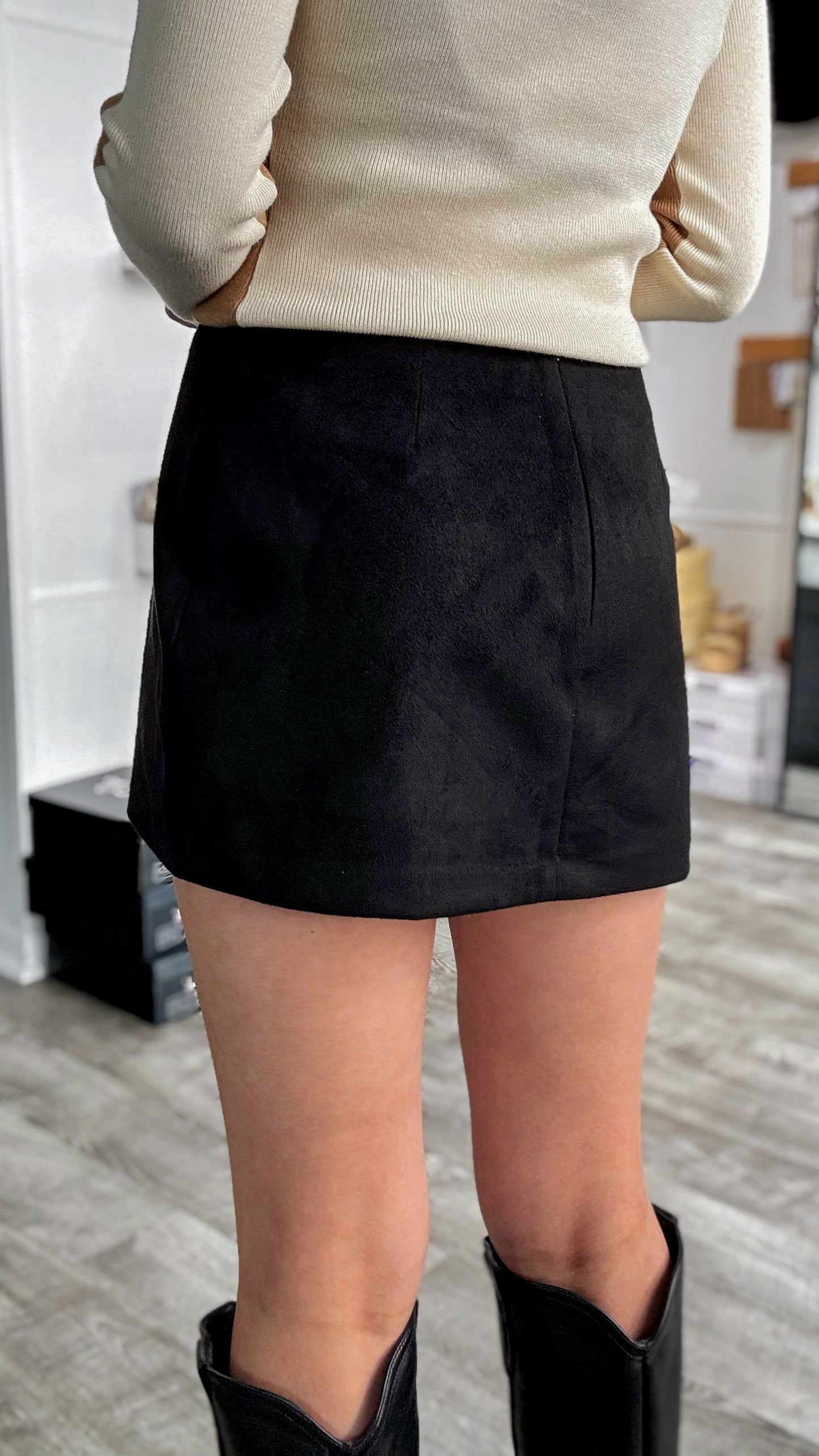 Suede Mini Skort