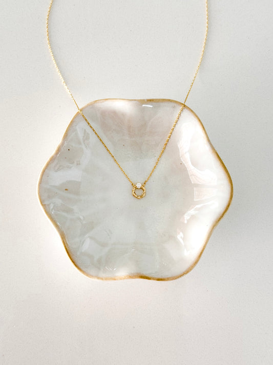 Circle Ring Twist Pendant Necklace