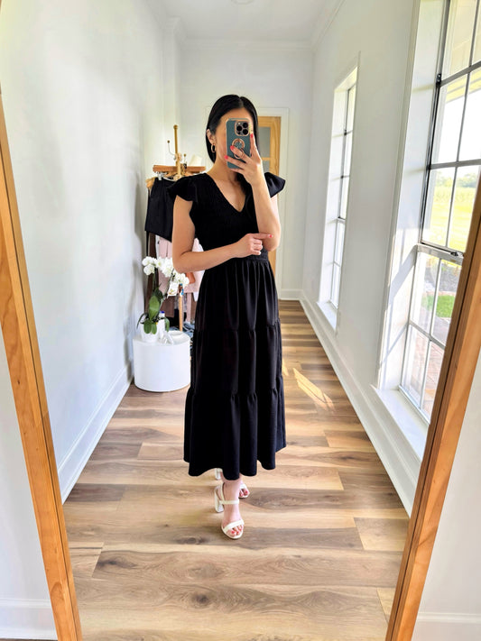 Delilah Midi Dress - Black