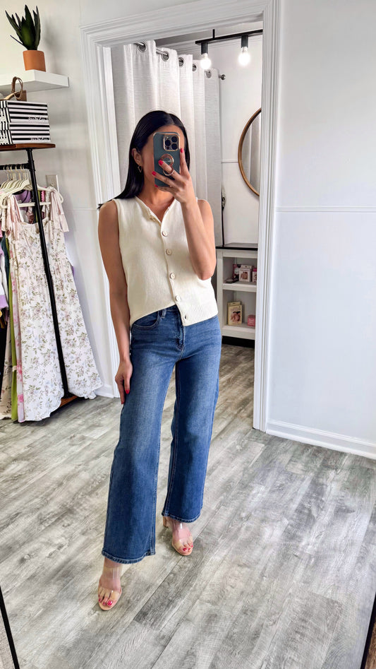 Slim Wide Dark Denim