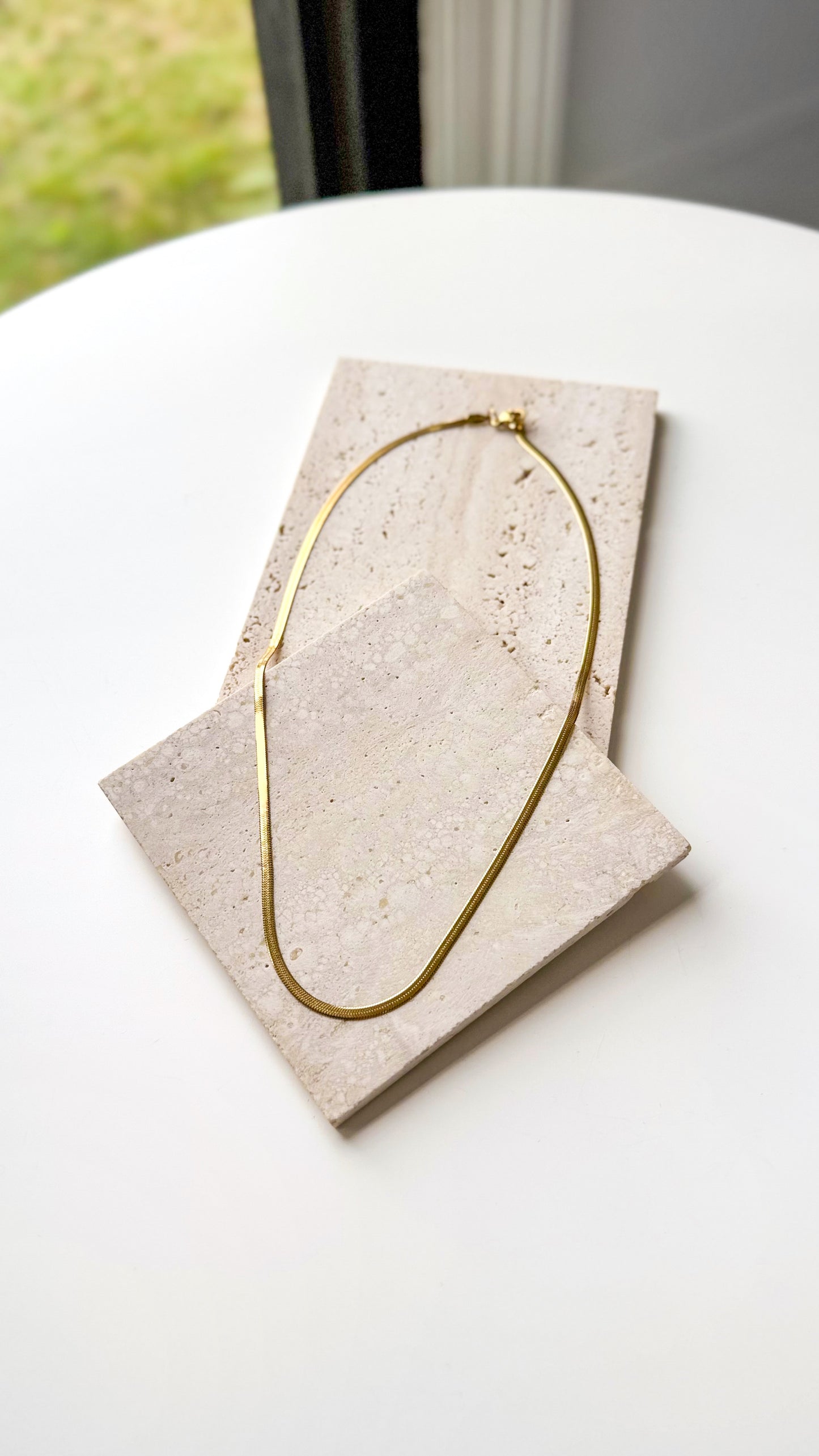 Dainty Herringbone Chain Necklace