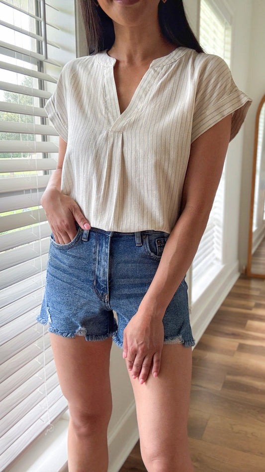 Back Button Split Top -L. blue