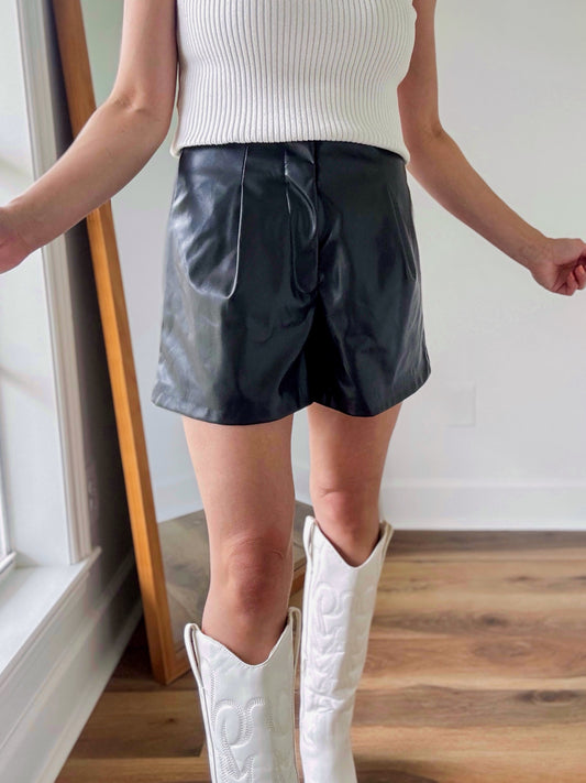 Faux Leatherette Shorts