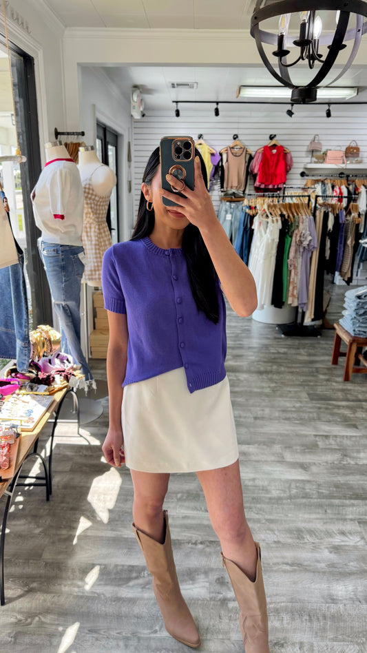 Iris Purple Cardigan Top
