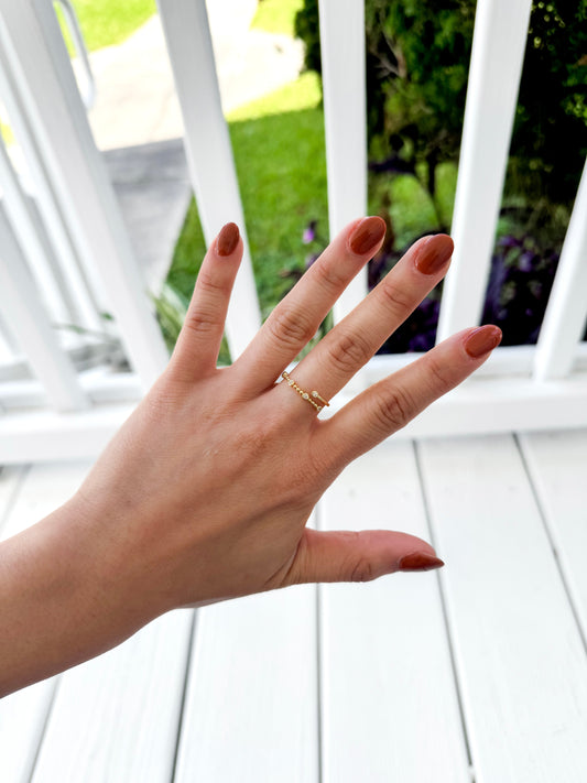 Dainty CZ Chain Wrap Ring