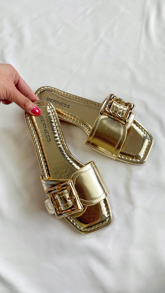 Kimberly Gold Buckle Sandals