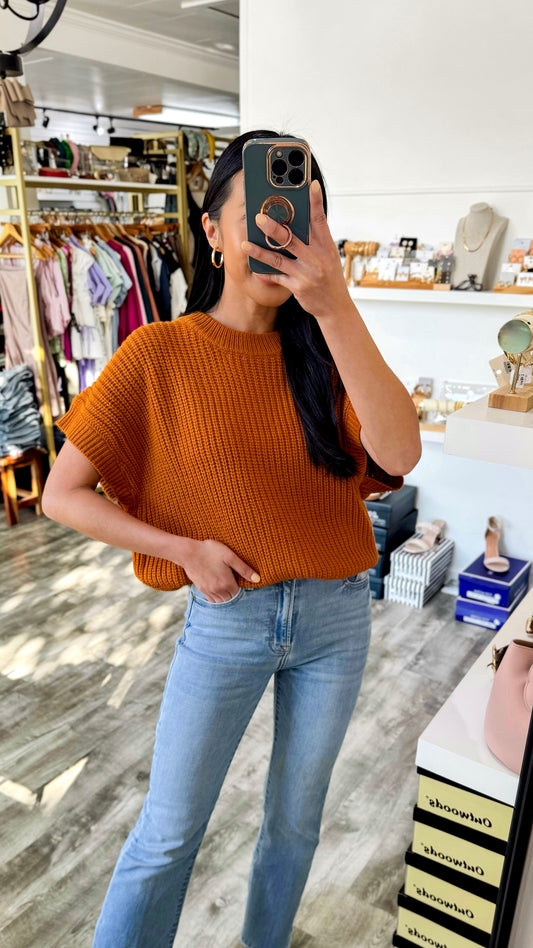Oversized Caramel Sweater Top
